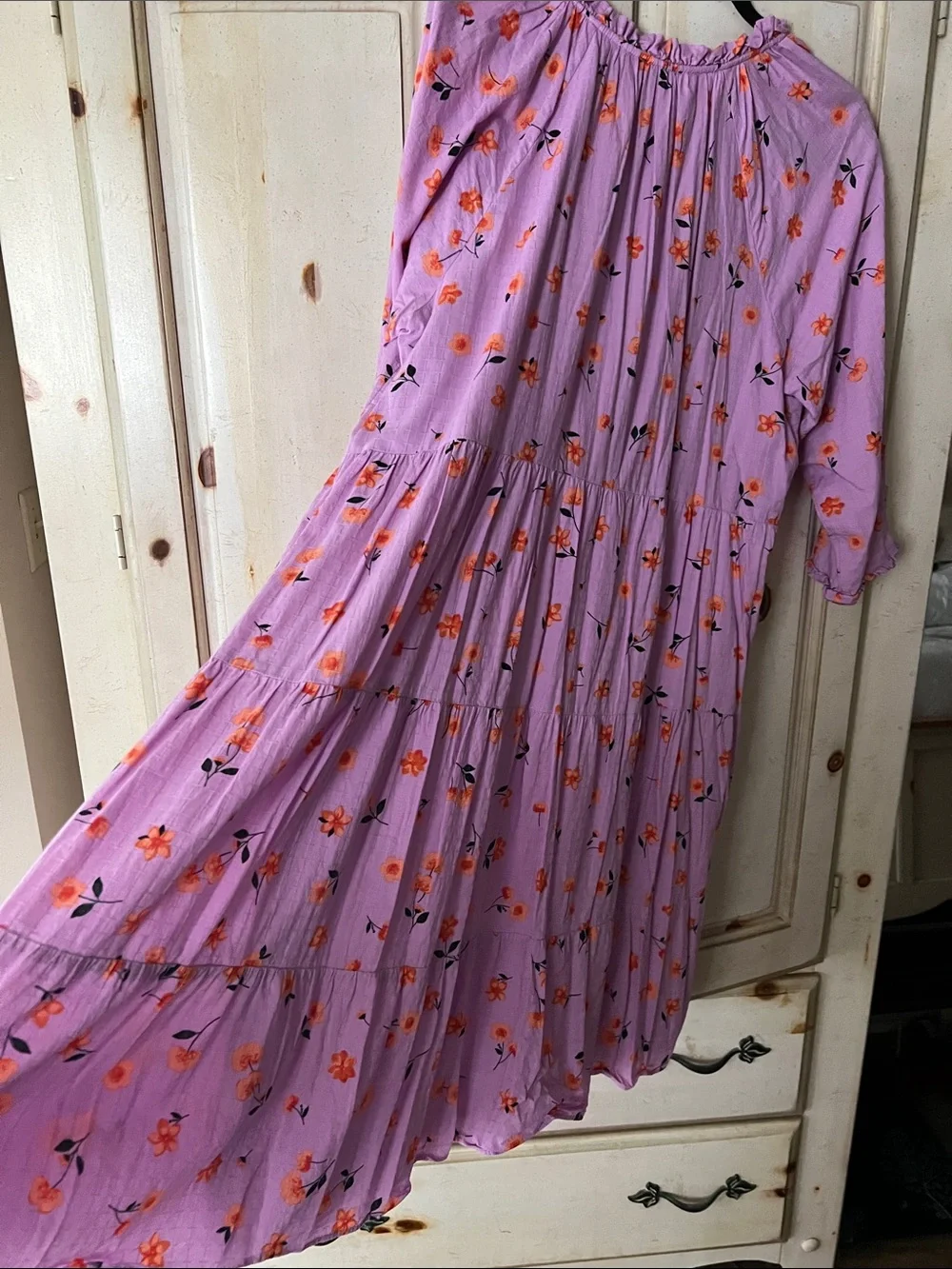 Ann Taylor Lavender Ruffle Neck Blouse